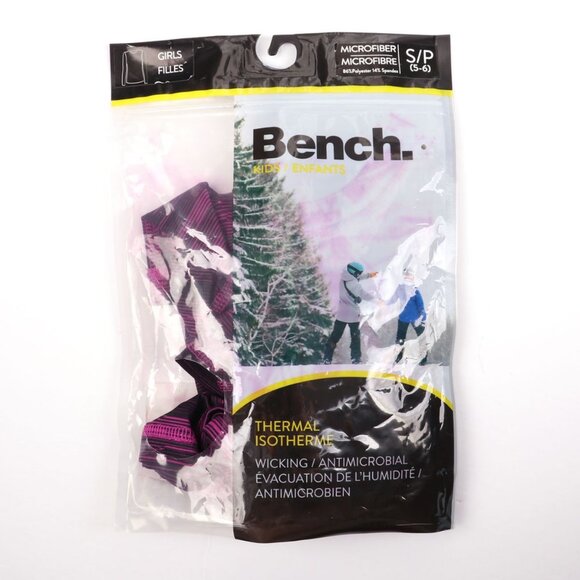 BENCH Girls' Magenta & Black Swirl Thermal Long Sleeve Shirt Winter Outdoors NEW - Picture 4 of 6